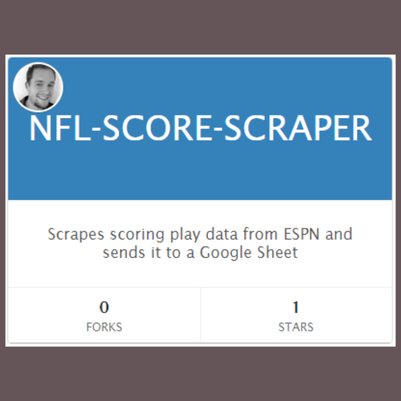 NFL score scraper repo on Github
